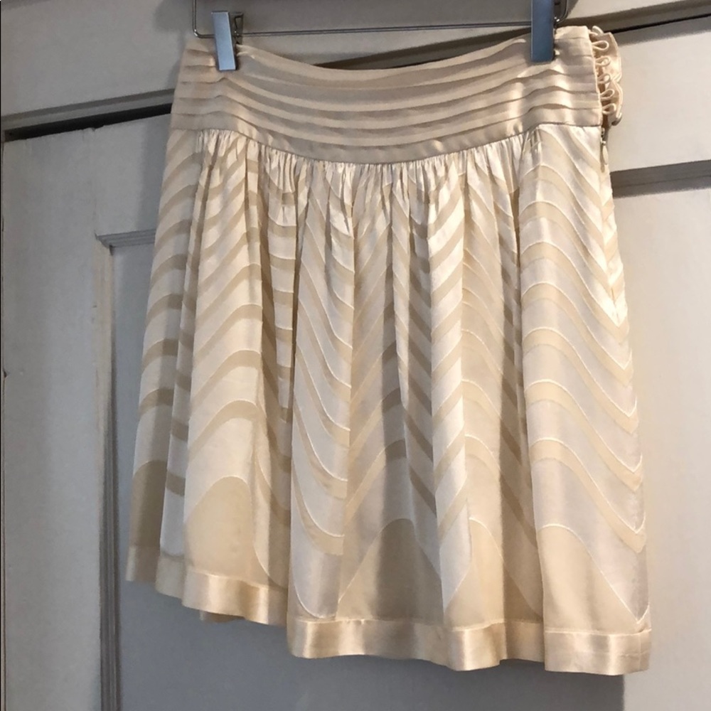 BCBG Cream Silk Skirt